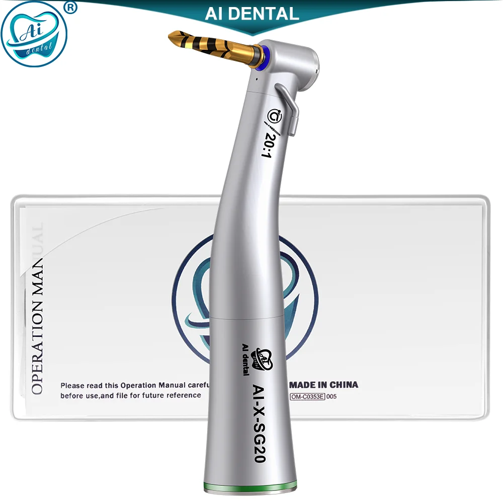 AI Dental Implant Handpiece 20:1 Integrated Head Contra Angle Low Speed Irrigation Water Non-LED AI-X-SG20