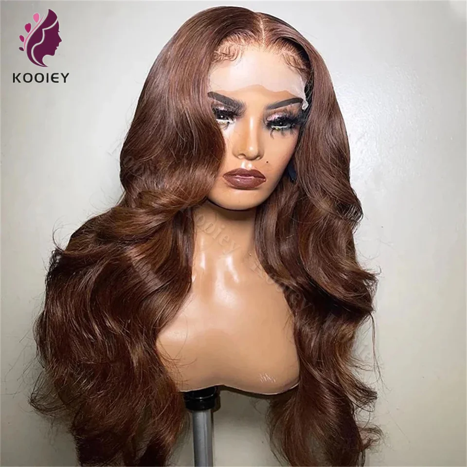 

Full Density Chocolate Brown Silk Top Wigs Body Wave Brown Lace Front Human Hair Wig Hd 13x4 Lace Frontal Wig Colored Human Hair