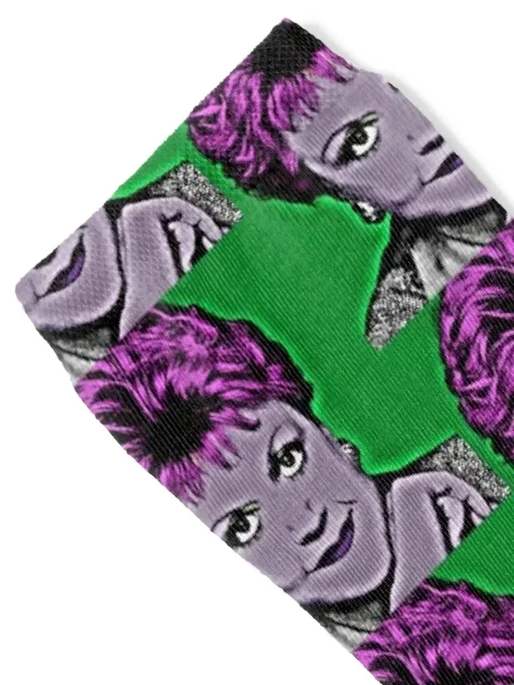 Jessica Fletcher in Pop Art Style Lithography (Green Background) Socks essential cute FASHION floral Socks Female Men's