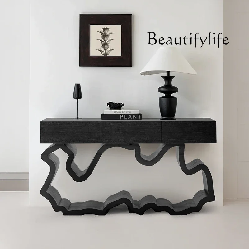 

living room furniture sets French solid wood entrance table, extremely narrow entrance table, designer high-end art entrance ca