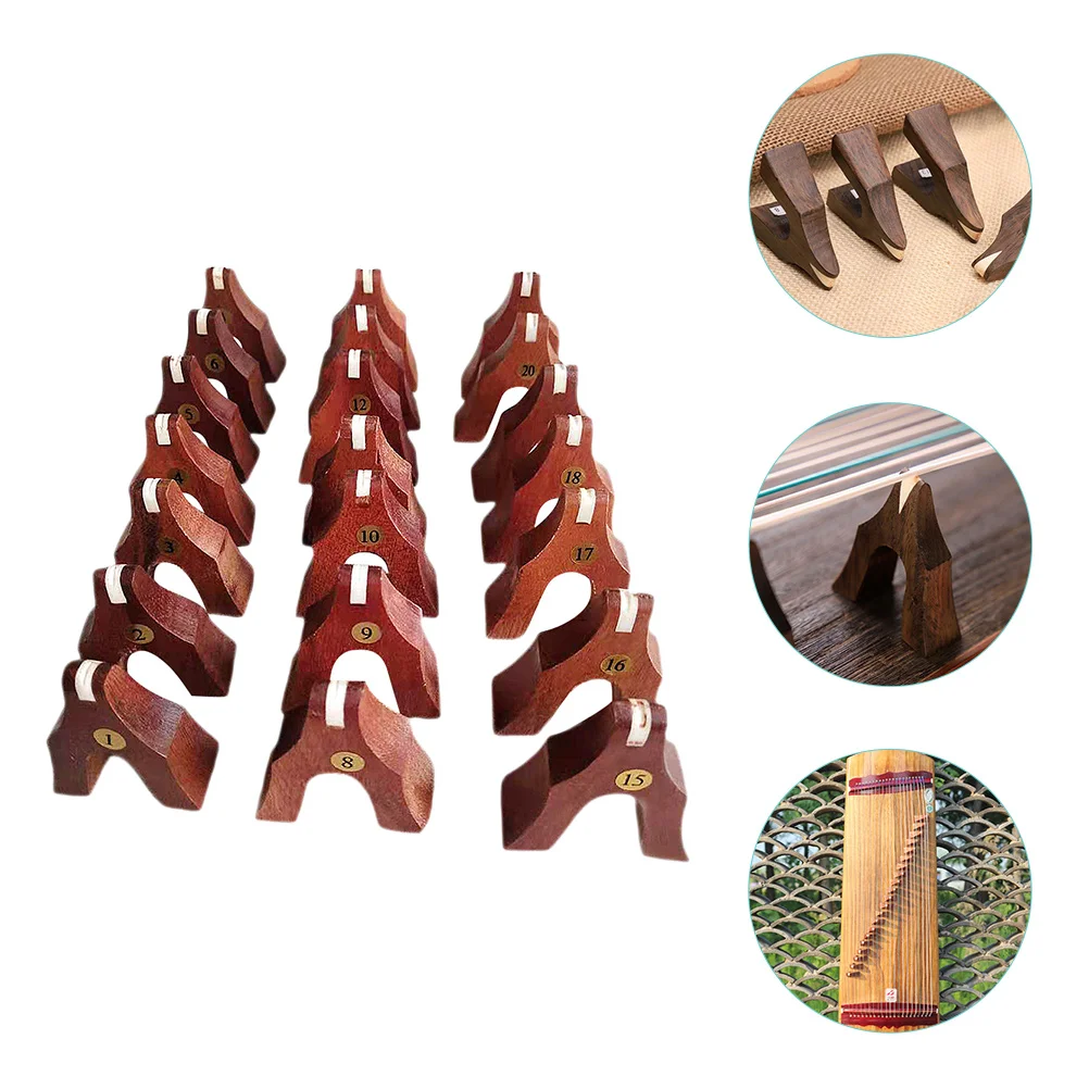 

21 Pcs Guzheng Code Musical Instrument Bridge Accessory Durable Wood Bridges Supplies Replacement Non-slip Child