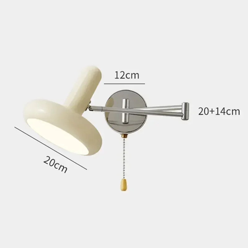 Nordic Minimalist Wall Lamps Bedroom Bedside Cream Style Creative Reading Light Study LED Wall Sconces Artistic Decor Fixtures