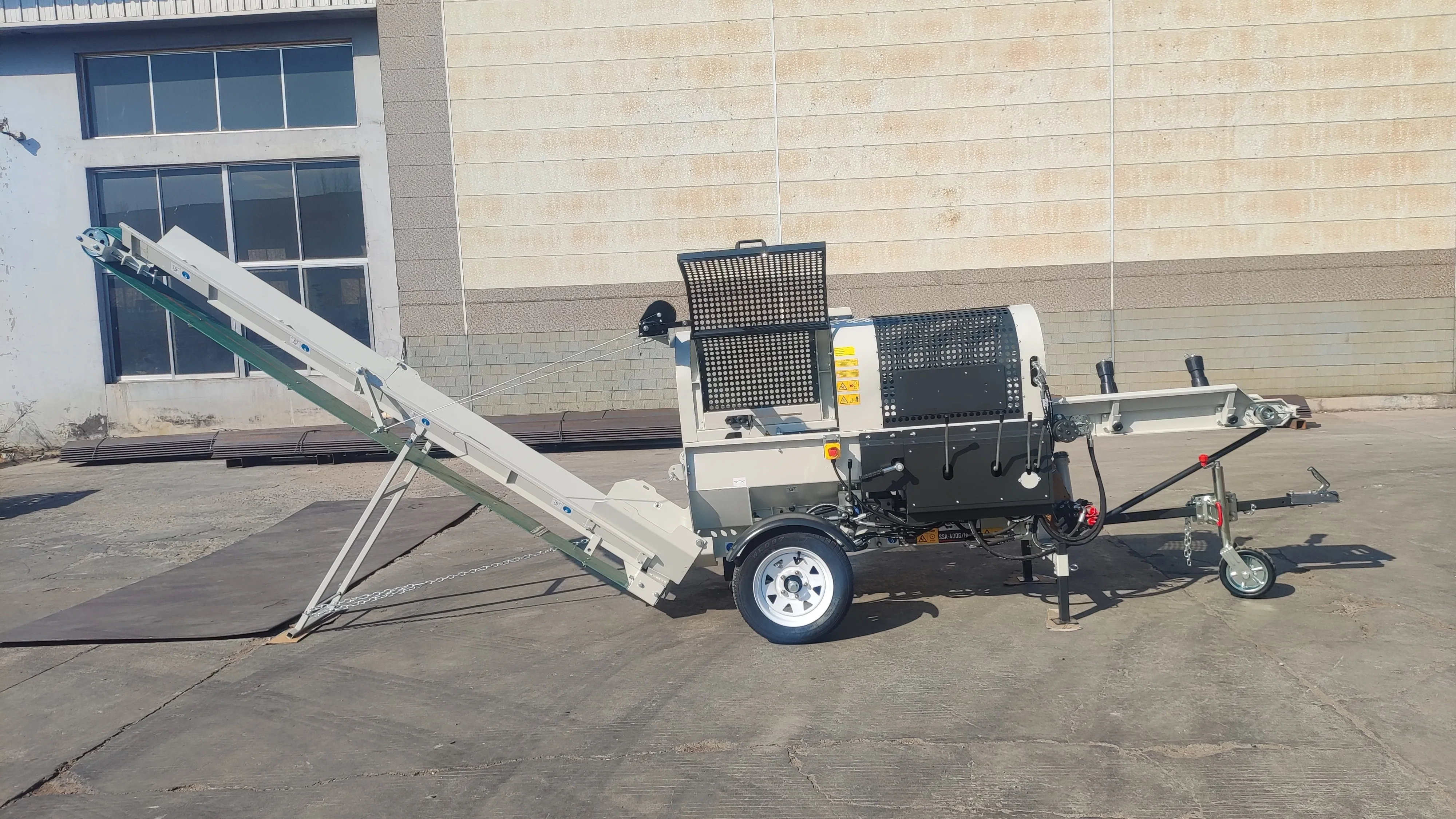 YG-Customized Newest Professional  12 Ton Hydraulic Firewood Processor with Engine/quick Splitting Machine for Outdoor Wood Cutt