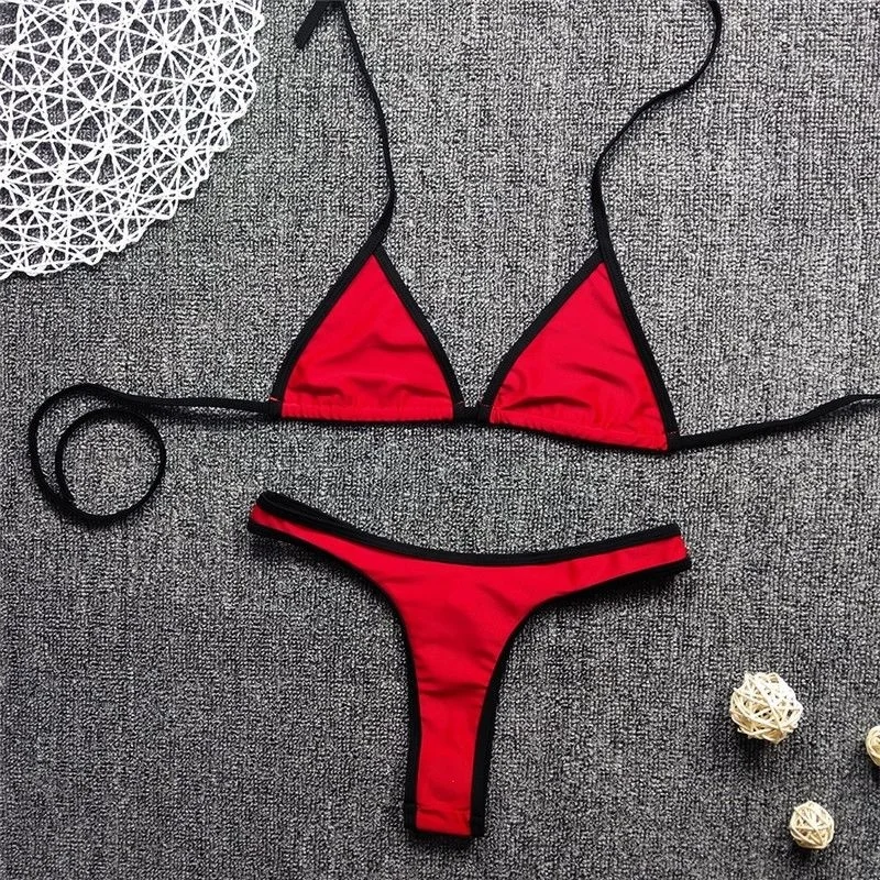 European and American hot girls sexy backless split bikini set beach vacation trend women's swimsuit soaking in hot springs
