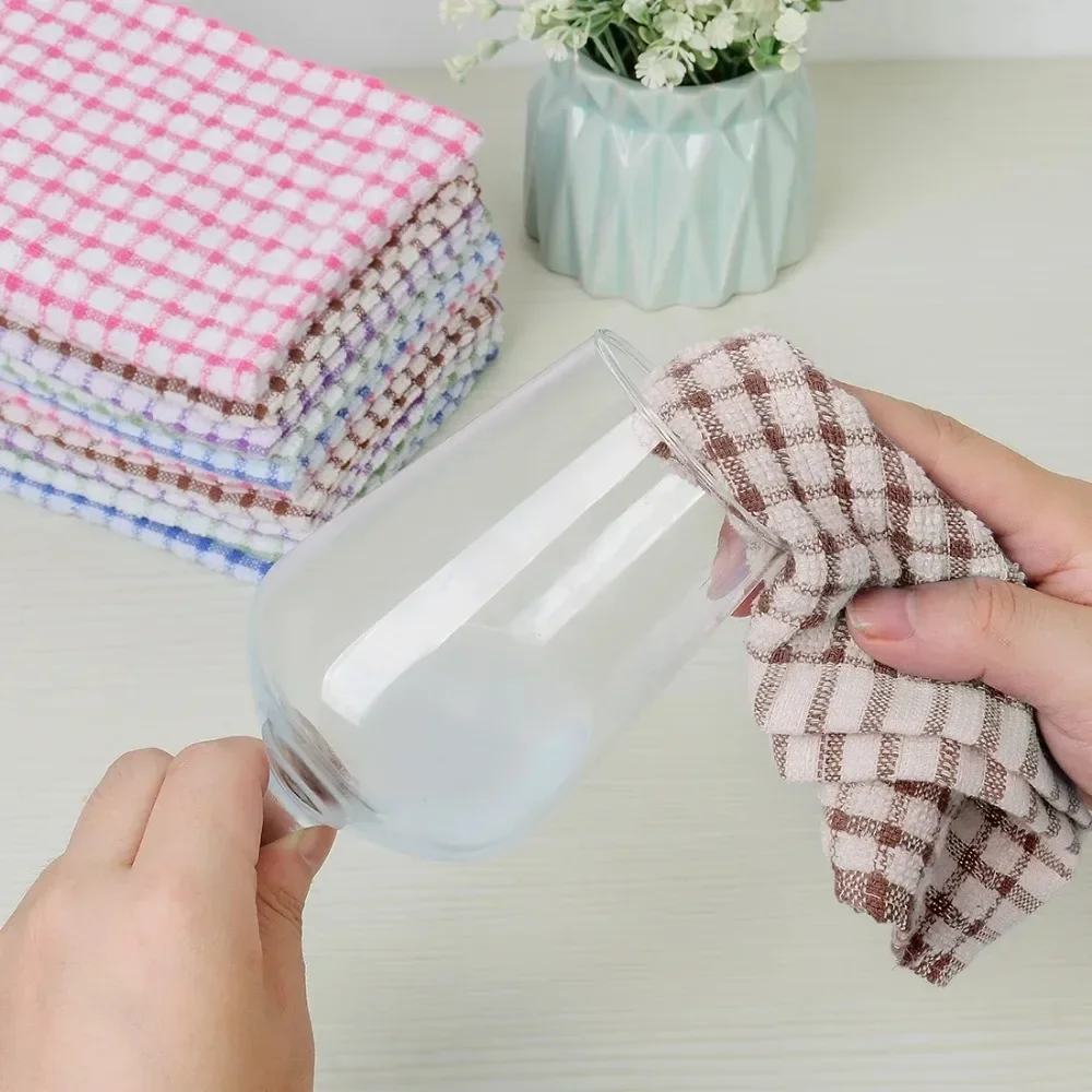 12-Pack Terry Cotton Kitchen Cleaning Cloths Towels Coffee