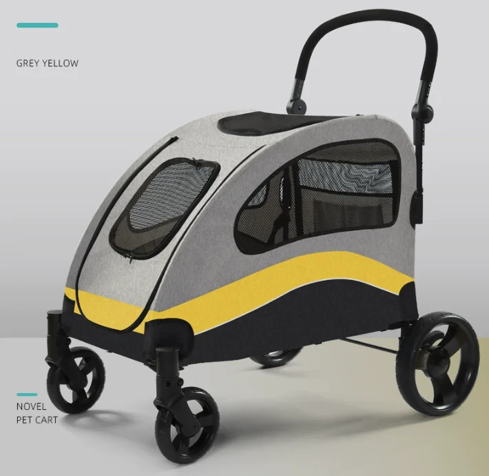 Large Storage 4-Wheel Pet Stroller Waterproof Breathable Jogger Cart for Large Dogs Folding Feature-Pet Carriers Travel Product