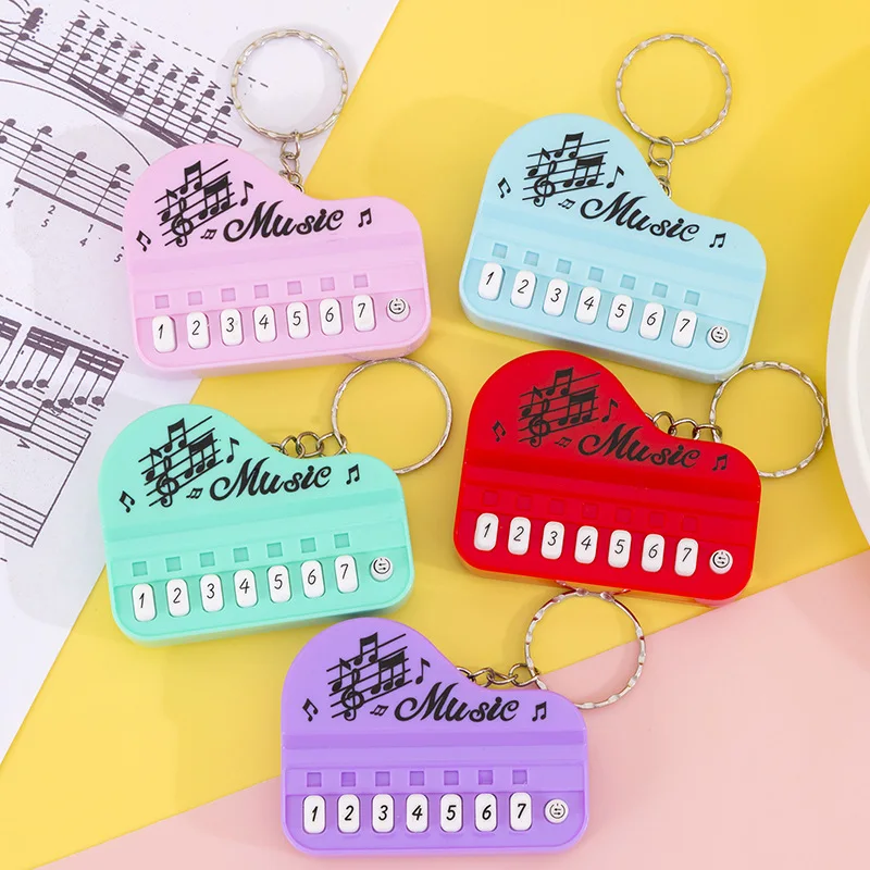 Mini Electronic Piano Keychain Pendant Luminous Music Toy Fun Decompression Keyboard Piano Keychain Creative Children's Toys