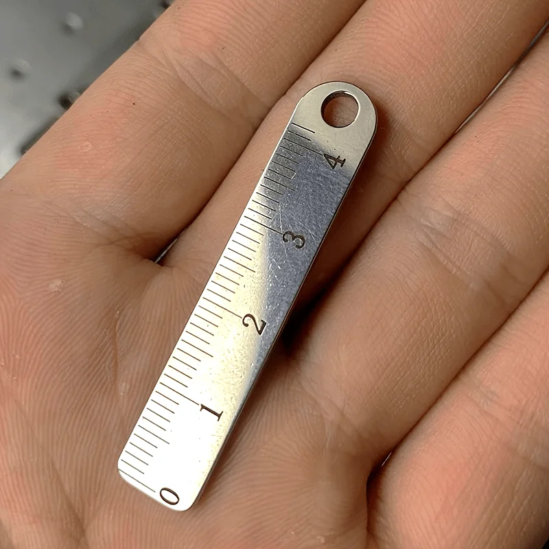 1Pc 4/5cm Mini Stainless Steel Keychain Ruler High Precision Measuring Anti Lost Pendant Student Office Drawing Stationery