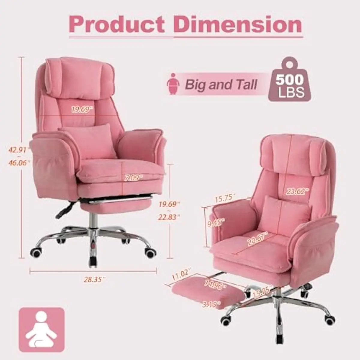 Ergonomic high-back desk chair with 180-degree flip armrests and integrated footrest for cross-legged seating comfort featuring