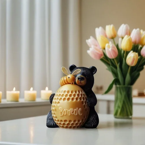 

Bear Scented Candle Mold Honey Three-dimensional Bear Honeycomb Diffuser Stone Plaster Silicone Mold Candle Making Kit