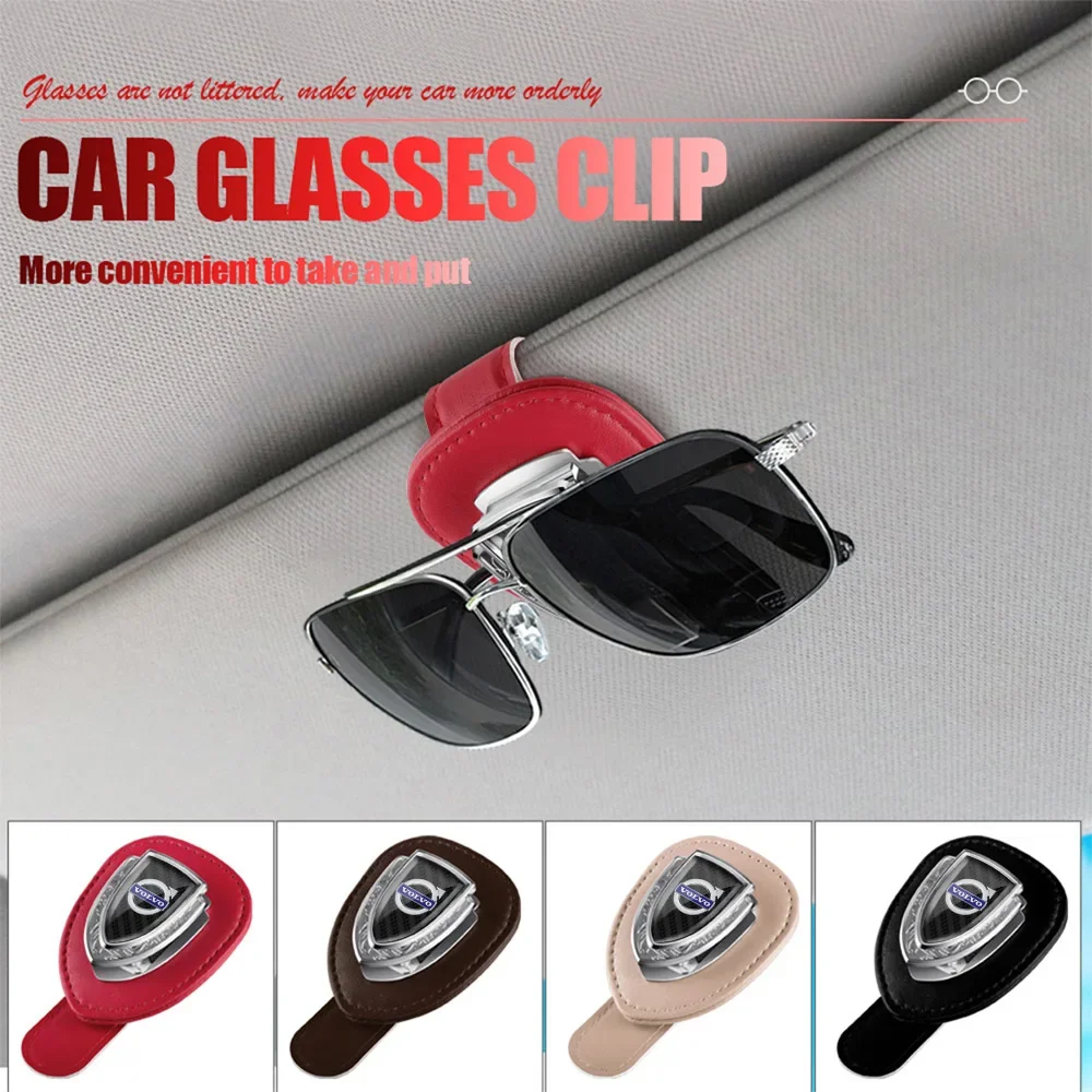 Car Glasses Storage Clip Sunglasses Holder Auto Interior Accessorie For Volvo V40 V50 S80 XC60 V90 XC90 S60 XC40 C40 RDESIGN