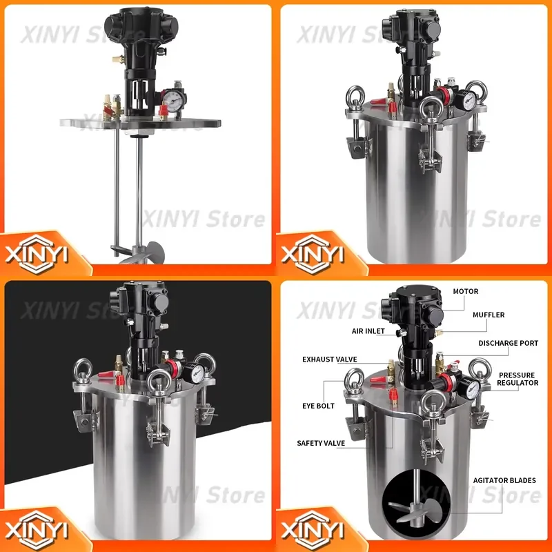 Pneumatic Agitation Pressure Barrel Dispensing Machine for 1-10 L Stainless Steel Storage Tank Dispensing Valve Pressure Tank