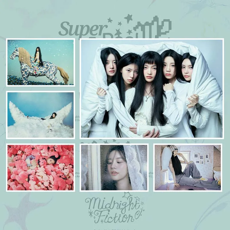 

2 шт. KPOP ILLIT супер реальный я наклейка постер Ироха миндзю Мока звезды периферийные одни и те же фото настенные декоративные картины