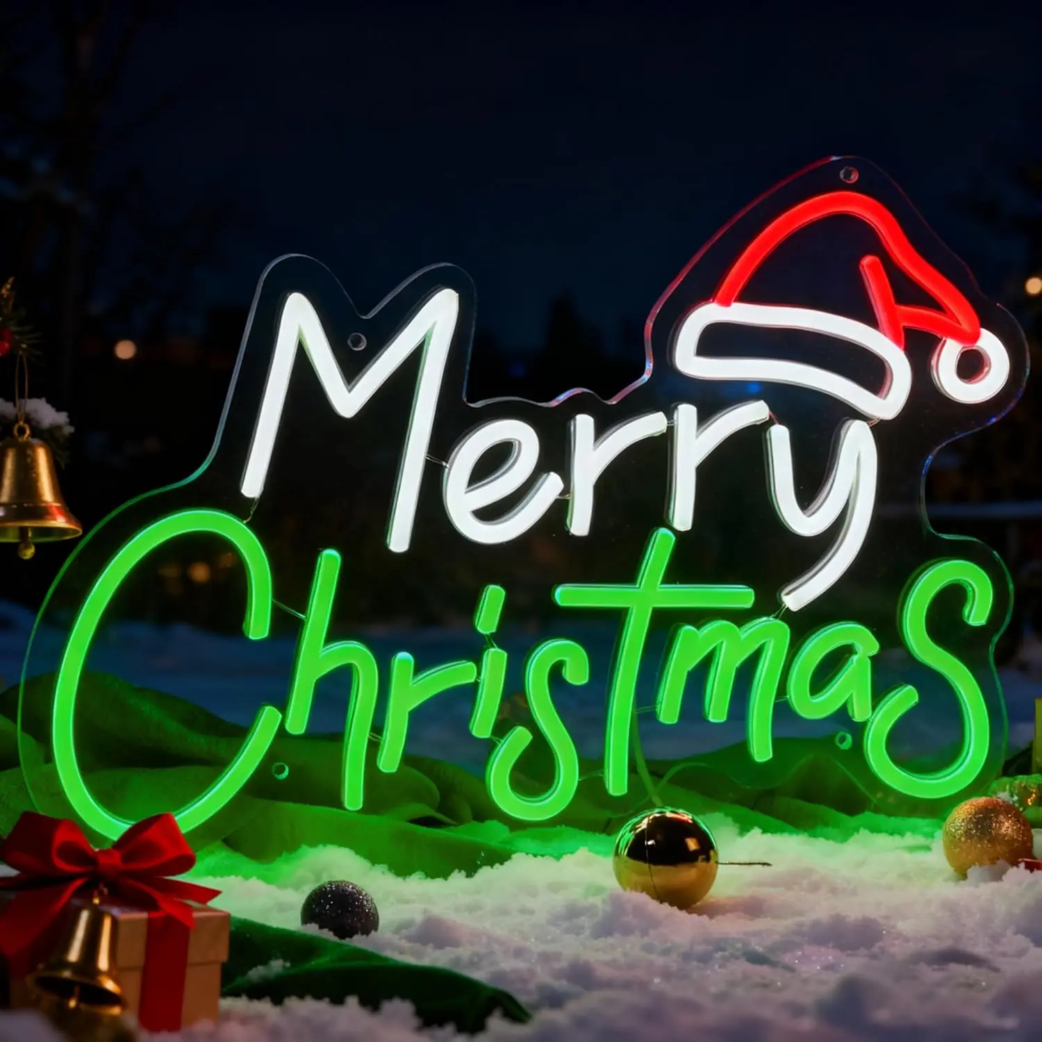 

Merry Christmas Neon Sign USB Dimmable LED Neon Light for Window Room Party Office Home Brightness Light Up Christmas Decor
