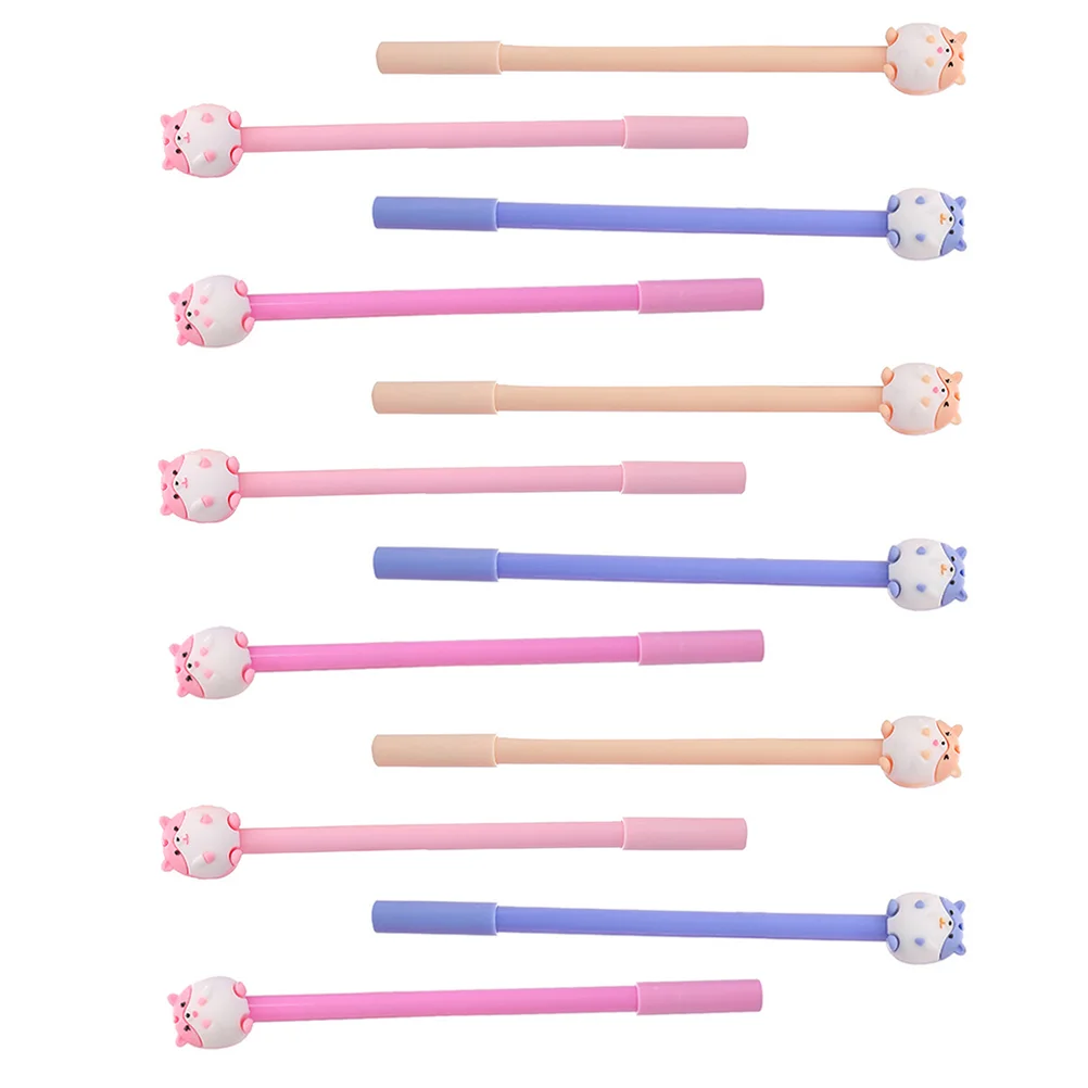 12 Pcs Cute Hamster Pen Stationery Signing Comfortable Gel Pens Highlighter Come Novel Neutral Adorable Writing Students