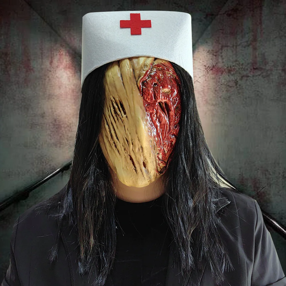 Anime Silent Hill Bubble Head Nurse Masks Cosplay Costume Latex Mask Halloween Masquerade Party Carnival Prop