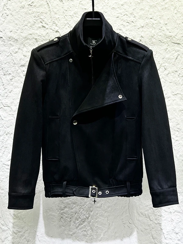 Men's 2025 Autumn Winter New Stand Collar Parkas Jackets Men's Trendy Handsome Motorcycle Retro Zipper Jackets Handsome Parkas