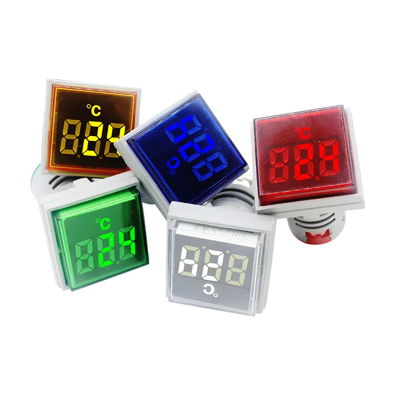 Mini AC Temperature Indicator Light -20~199 ° C Square LED Digital Thermometer AD101-22TMS