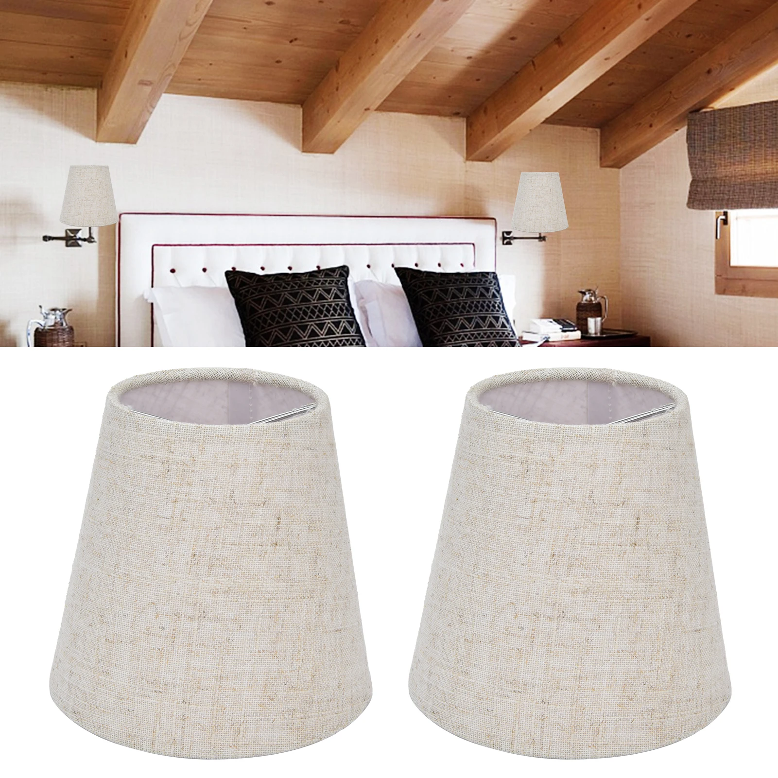 Table Lamp Shade Cover Fabric Clip On Lampshade for E14 Screw Candlestick Lamp Chandelier Fabric Lampshade Cloth Lamp Shade