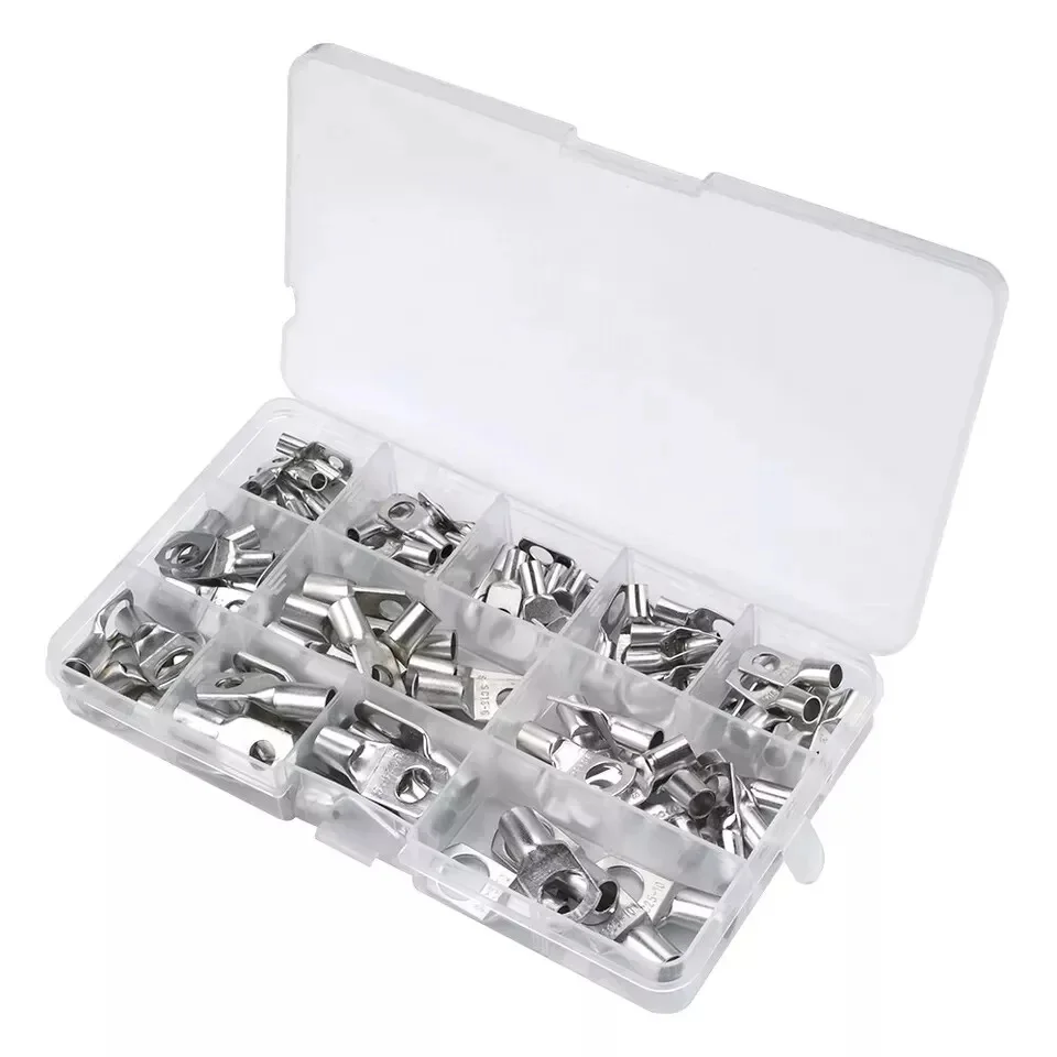 

100 шт., 10 размеров, электрические луженые медные провода, кольцевые наконечники, наконечники, клеммные разъемы, наборы в ассортименте