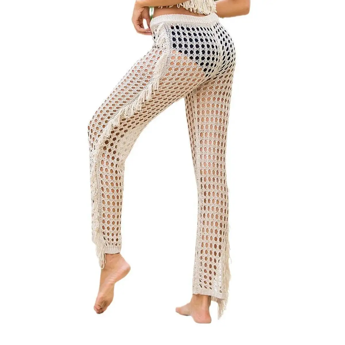 New Women S Casual From The Origin Woven Hollow Tassel Strap Beach Hot Pants