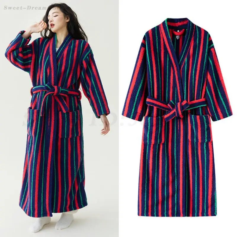 

Осень-зима женский сексуальный халат коралловый флис толстая теплая одежда для сна фланелевое повседневное кимоно халат домашняя одежда свободная одежда для дома