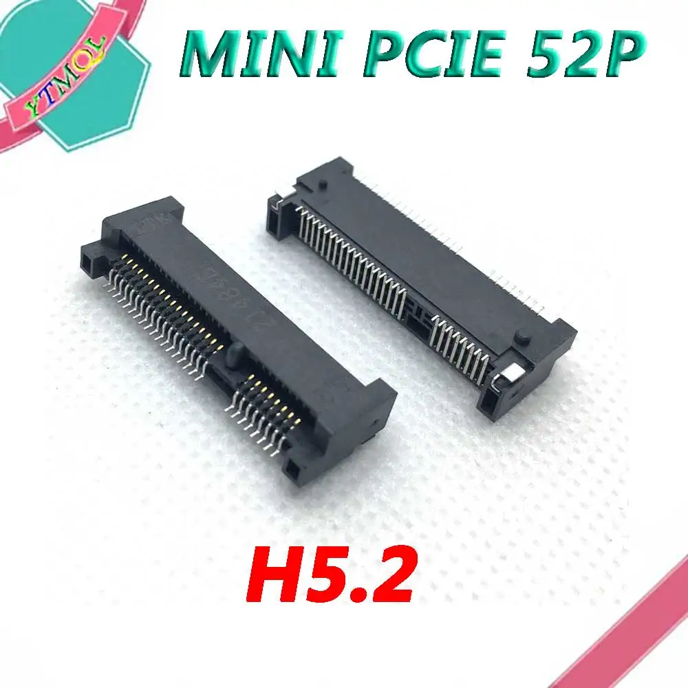 1-10PCS MINI PCIE Msata Connector PCI-E Socket Slot 52P Card Holder H4.0MM H5.2 H5.6 H6.8 H9.0 For notebook Mini PCIE  SMT SSD