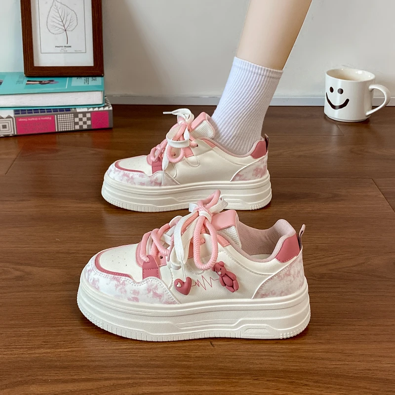 รองเท้าผ้าใบหนังพิมพ์ลายแฟชั่น - Sneakers Fashion Women บทวิจารณ์และราคา