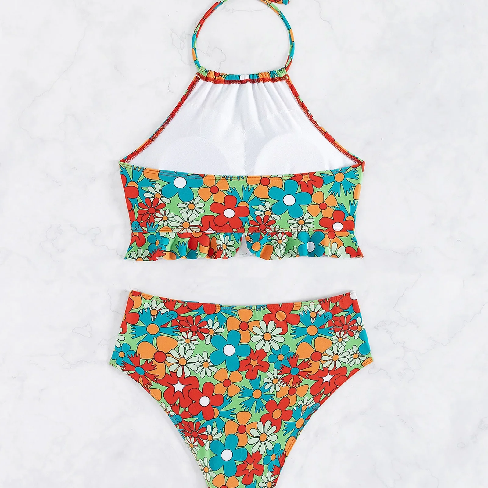 여성 여름 비키니 세트 브라질 여성의 개성 세련되고 편안한 프린트 비키니 세트 홀터 바디 슈트 푸시 업 수영복