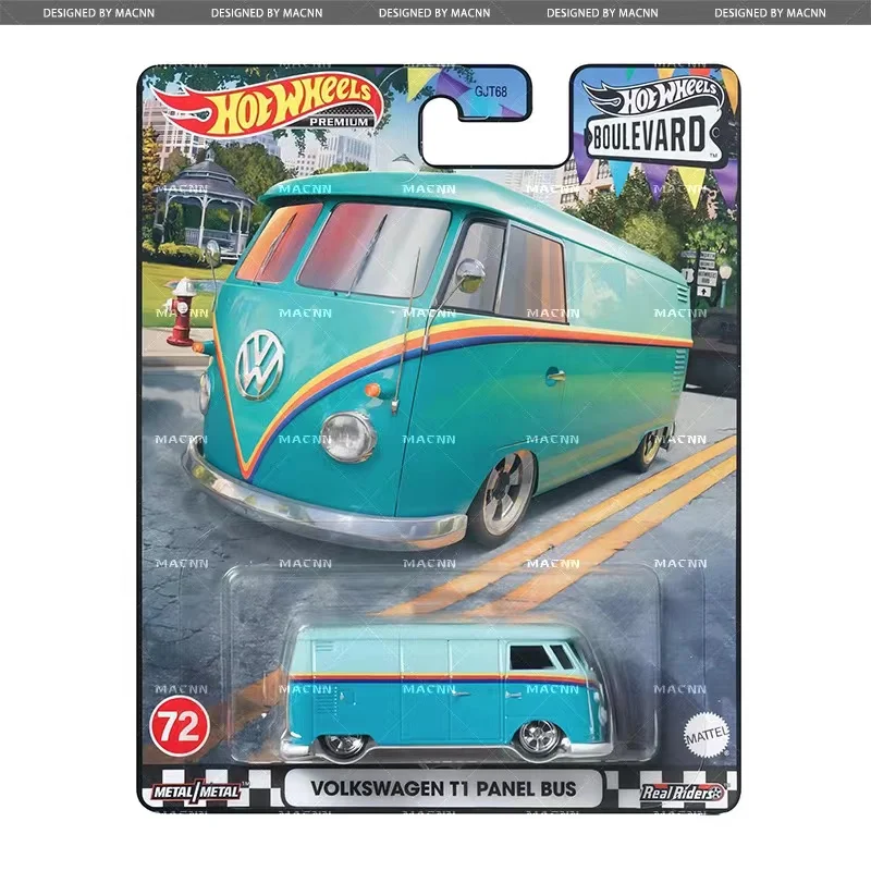 Original Hot Wheels Automobile BOULEVARD Premium Models 1/64 Volkswagen Bus Honda Civic Van Car Toys for Boys Metal Real Riders