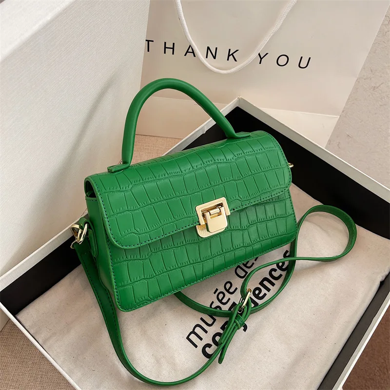 

Crocodile Pattern Small Square Bag Multiple Colors Handheld Versatile Casual High-end Shopping Handheld Crossbody Bag