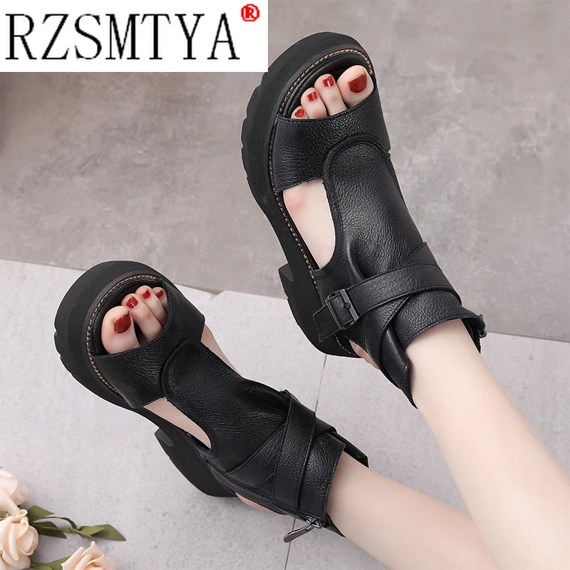 Cool, Stylish, Clasp, Fish Mouth, Roman Sandals, Platform, Summer 2022, New Chunky Heels for Women Platform Shoes