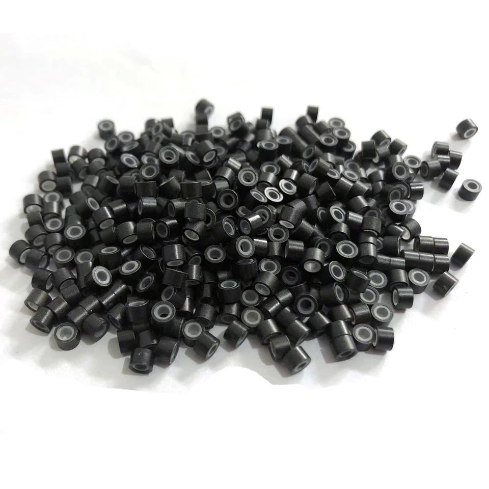 1000 piezas de micro anillos de silicona de 4mm para extensiones de cabello, microlinks para cabello humano, herramientas y accesorios de cuentas multicolor 3