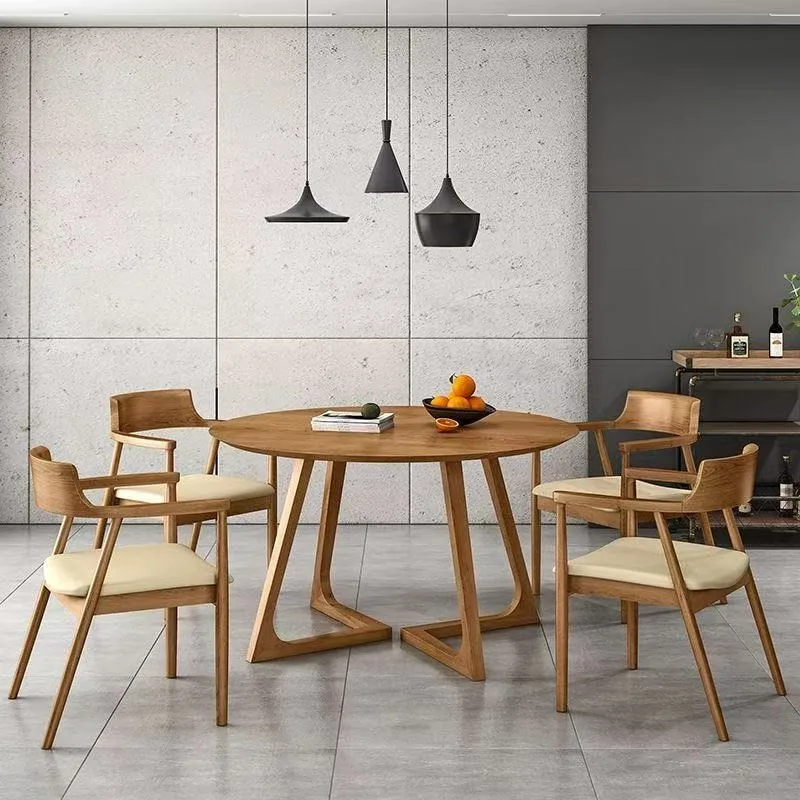 Modern Coffee Shop Restaurant Furniture Sofa Sets Scandinavian Solid Wood Round Dining Table Cafe Dining Table and Chair Set view 4
