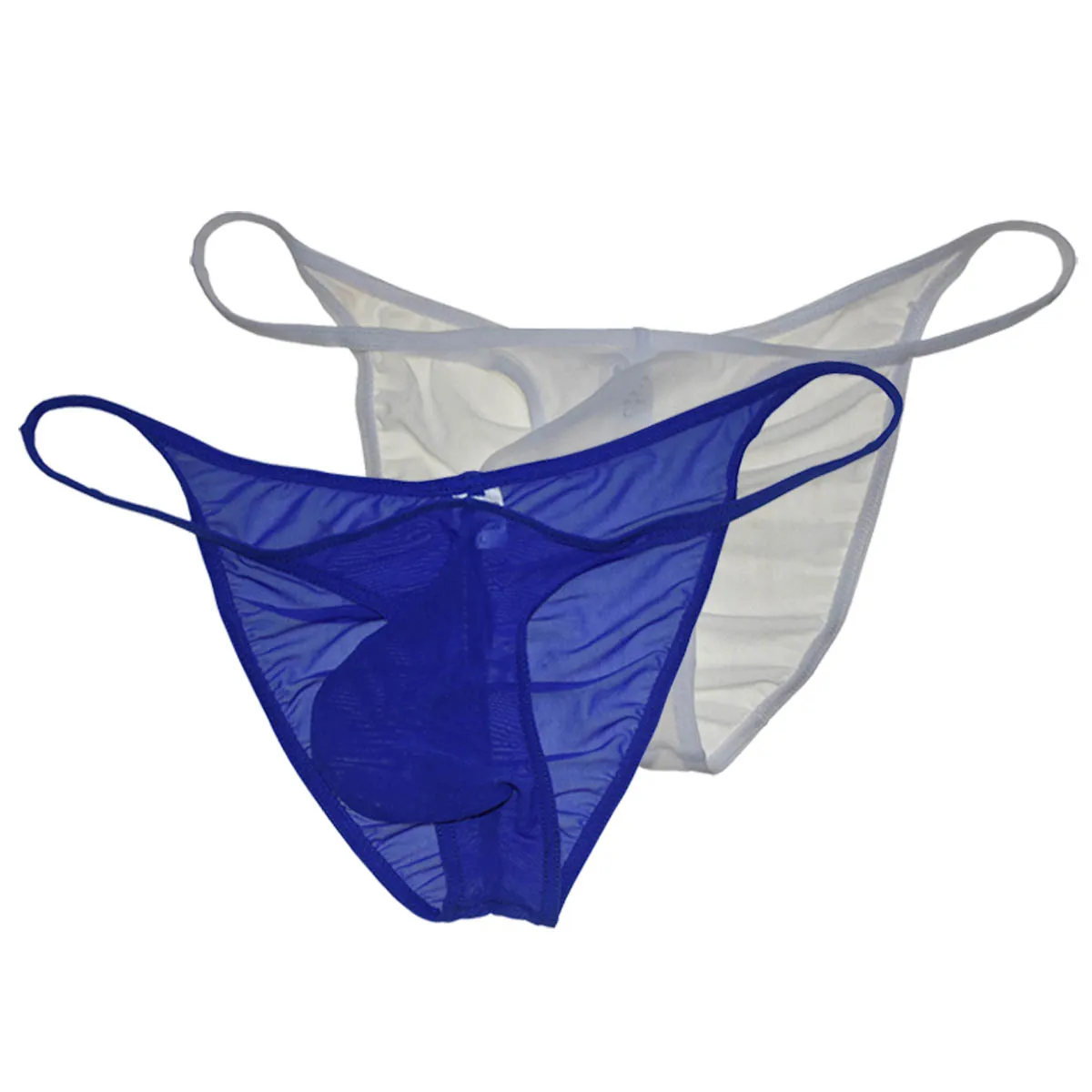 

JAXFSTK Sheer Mesh Bikini Men's Brief 2 Piece Underwear Open Sides See-Through Slip Ultathin Comfortable Hipster Soft Beach Sexy