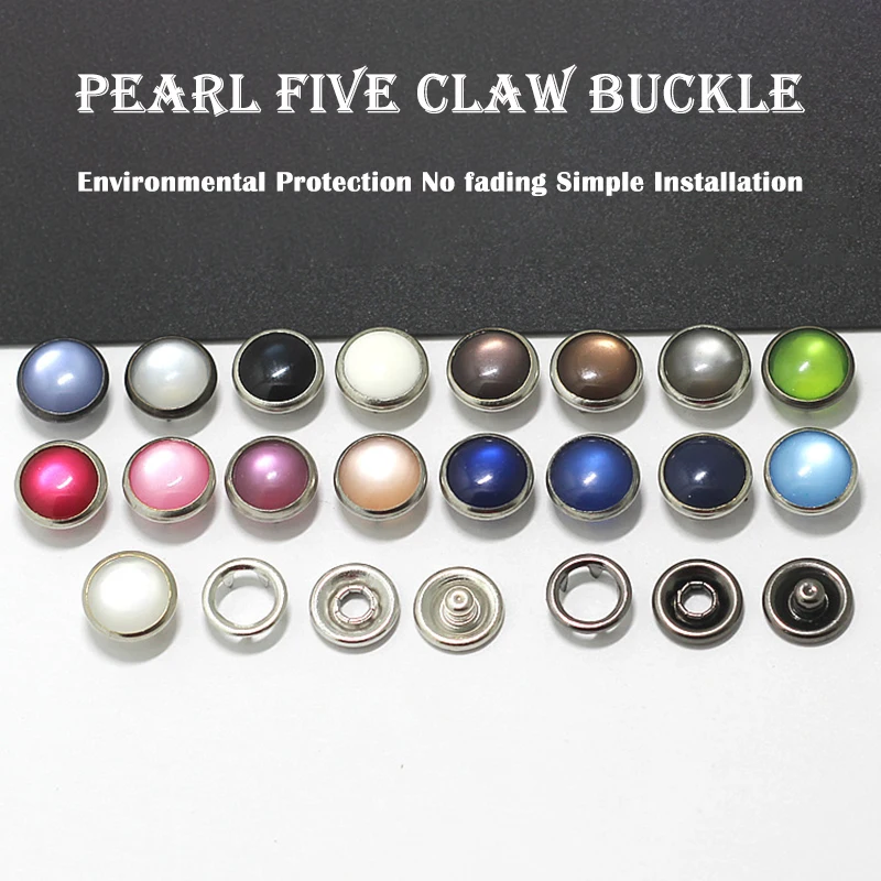 20 Sets Pearlescent Copper Material Snap Fastener Combination Five-Claw Snap Fastener Jeans Button One-Piece Pants Snap Button