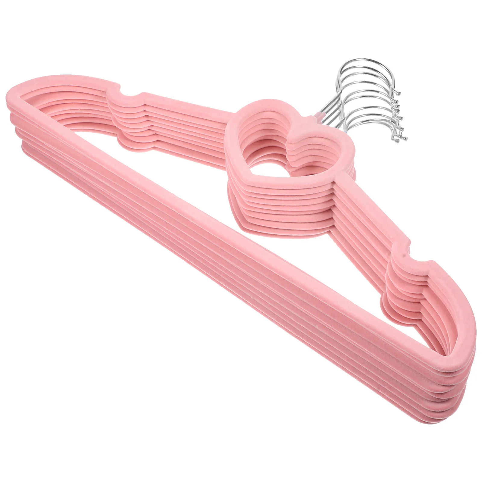 

10 Pcs Velvet Love Hanger Hangers for Clothes Rack Plastic Heart Shaped Suit Infant Clothing with Swivel Hook Pants