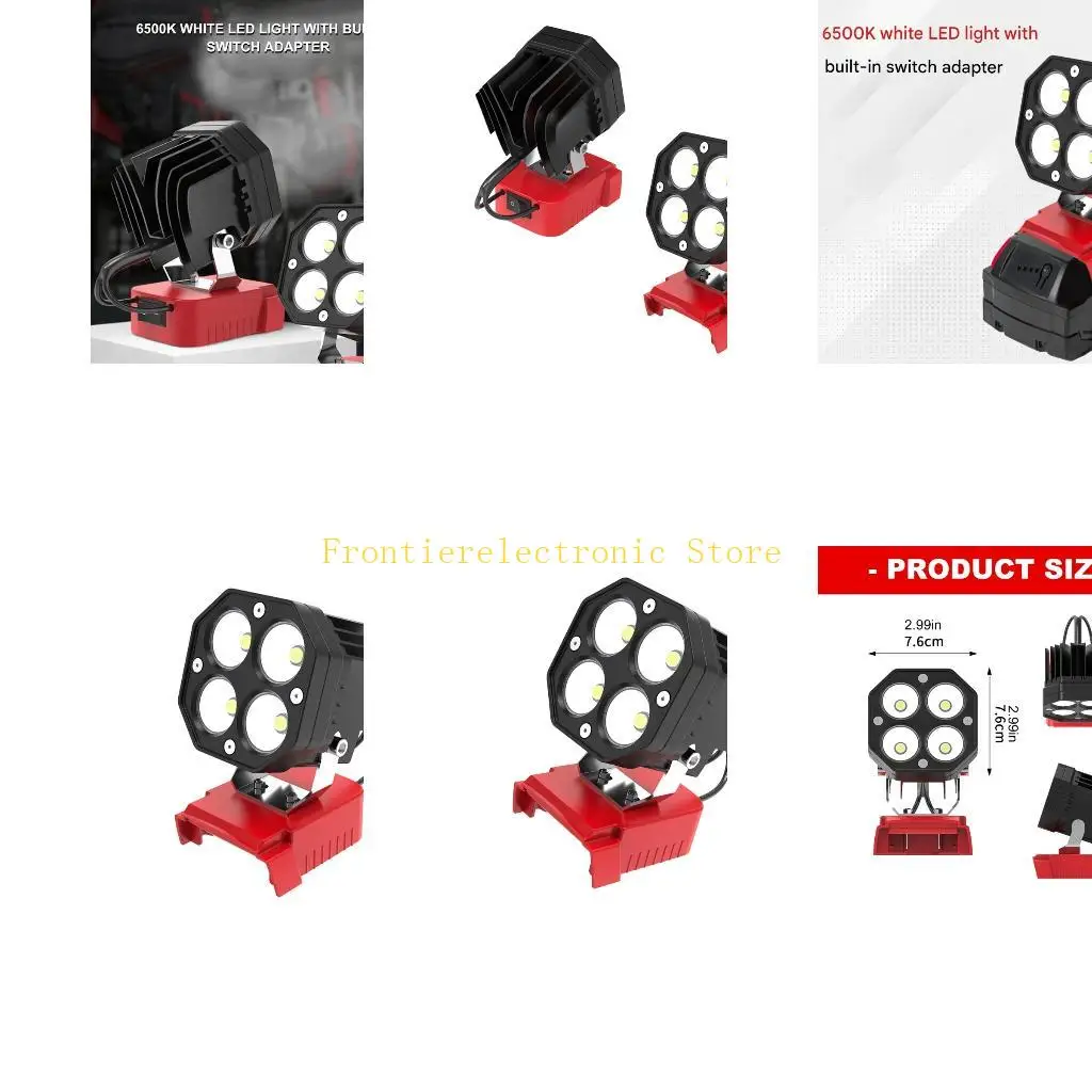 G8DB 6500K Daylights LED Utility Light with Adjustable Tilts Brackets, Portable 4 Bead 40W 6000LM Work Lamp for Garage, Camping