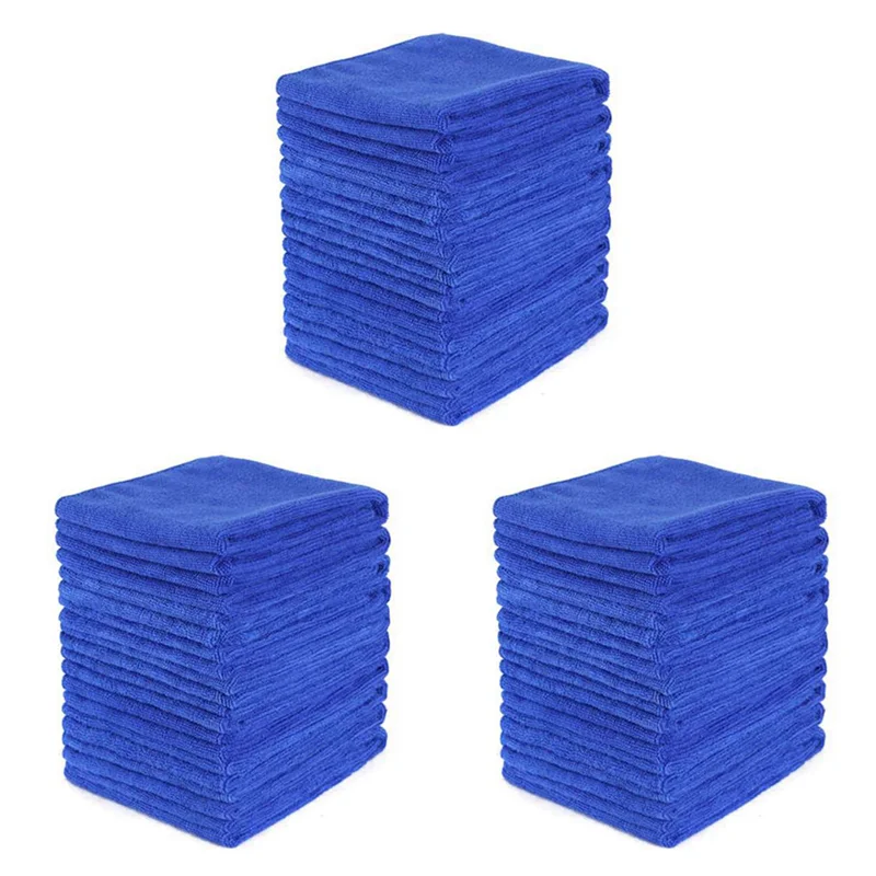 

60 шт. впитывающее полотенце из микрофибры для автомобиля, дома, кухни, стирки, чистая тряпка для мытья, синяя