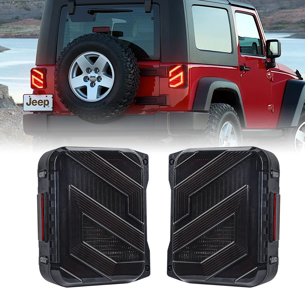 

"S" Design 30W Car Led Tail Lights Rear Brake Reverse Turn Signal Lights for Jeep Wrangler JK 2007-2018 Daytime Running Lamps