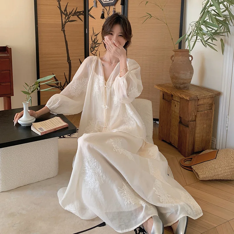 

New Chinese National Style White Lace Embroidered Shirt Half Skirt For Women Spring Summer High-End Three-Piece Set