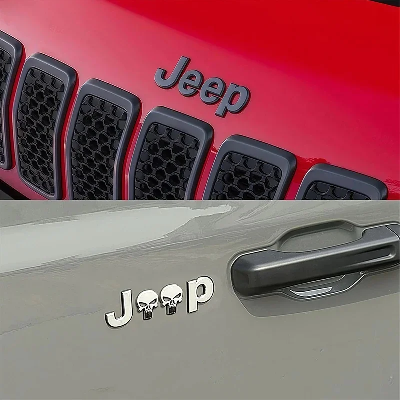 

3D Metal Jeep Car Logo Emblem Sticker for Renegade Wrangler JK JL Grand Auto Body Trunk Exterior Modification Accessories