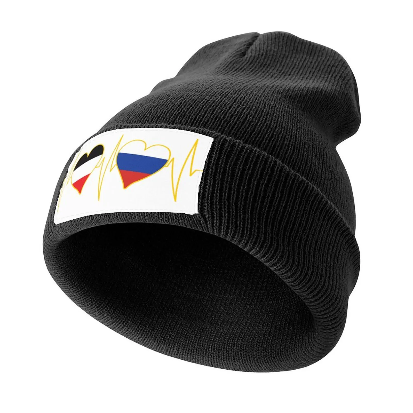 

Germany Russia friendship heartbeat flags Knitted Cap Brand Man cap Golf Trucker Cap Mens Hats Women's