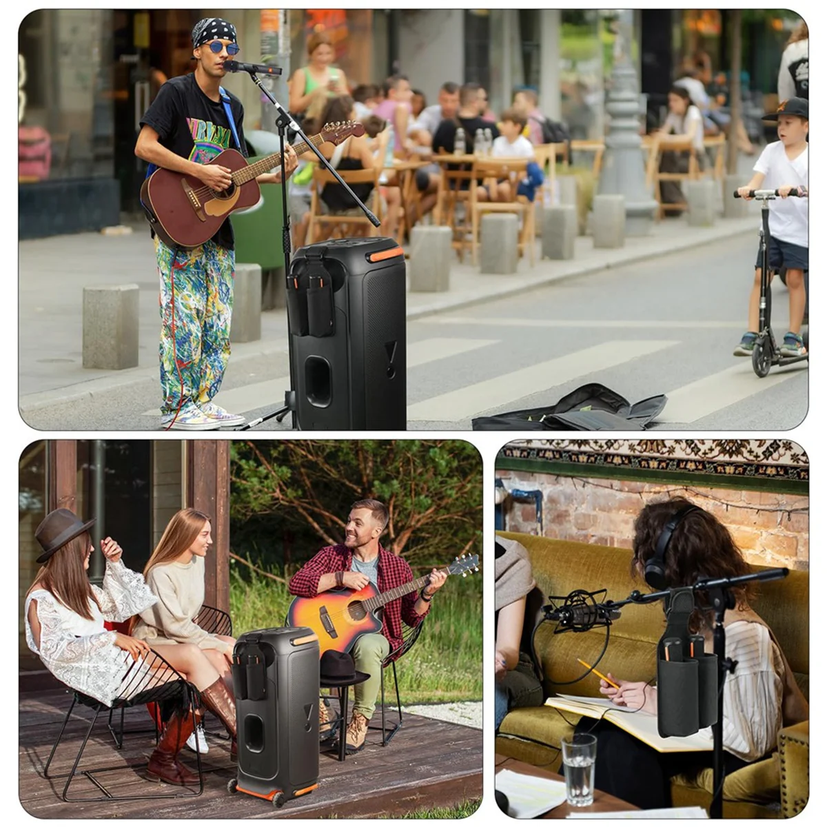 NEW  Microphone Holder for PartyBox Wireless Microphone, Mic Hanger Storage Holder for Standard Wireless Microphones