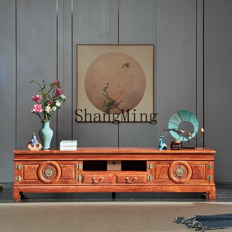 

ZYY mahogany reunion TV cabinet new Chinese audio-visual cabinet rosewood living room furniture solid wood