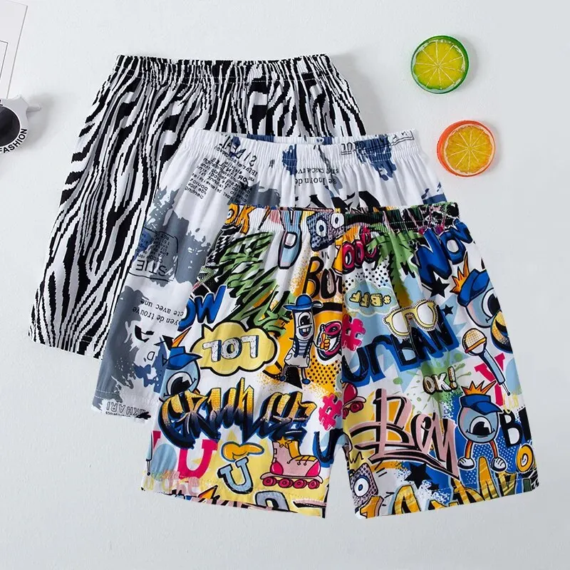 Summer CHILDREN'S Thin Beach Pants Boys and Girls Casual Joker Shorts Thin Home Pants Five Pants.