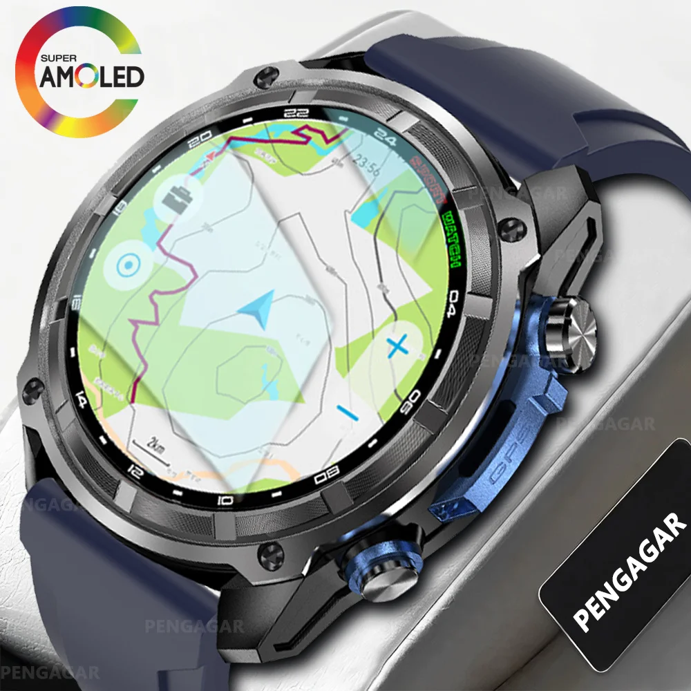 

2025 New GPS Smart Watch Men 1.43" AMOLED Corning Glass 860mAh Compass 4GB Memory GPS Map Bluetooth Calls SmartWatch Waterproof