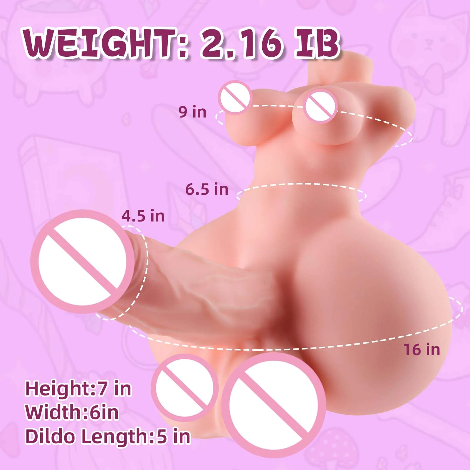 Sex Toys for Men Male Masturbator 2.1lb Male Sex Doll with Flexible Dildo Realistic Huge Cock