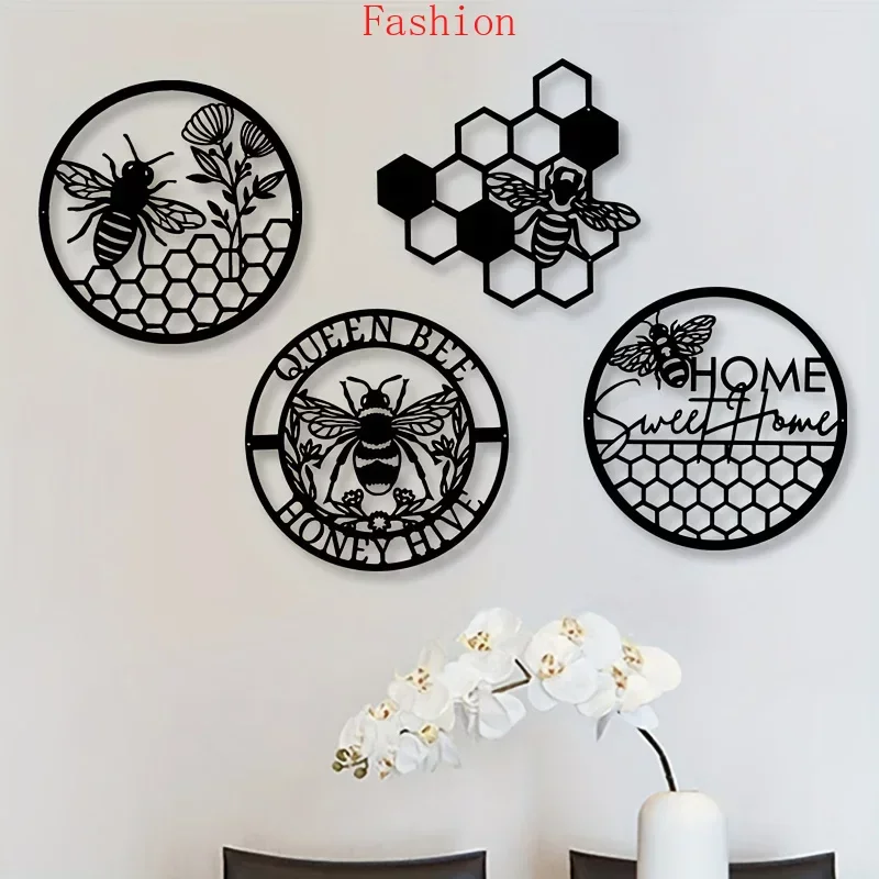 

Metal Art Bee Shape Wall Hanging Decoration Ornament Indoor Fashion Livingroom Home Decoration Restaurant Bar Office Decoration