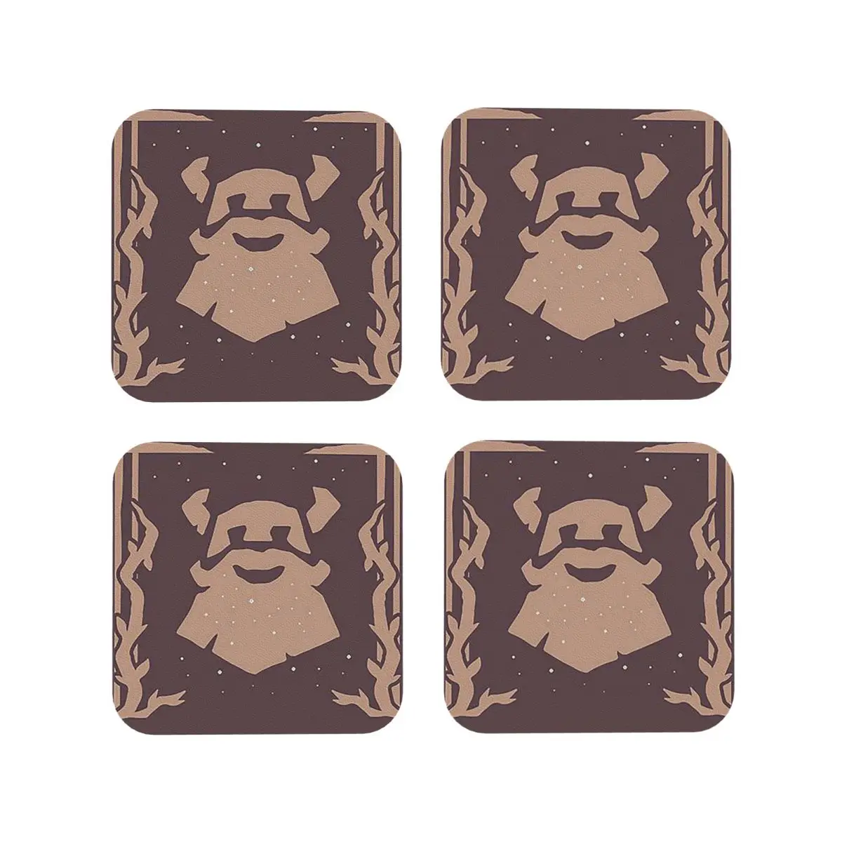 Glitterbeard's Legacy Sea Of Thieves Journal Design Coasters Kitchen Placemats Insulation Cup Coffee Mats For Decor Set of 4